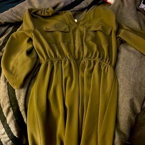 A Forrest green long sleeve dress